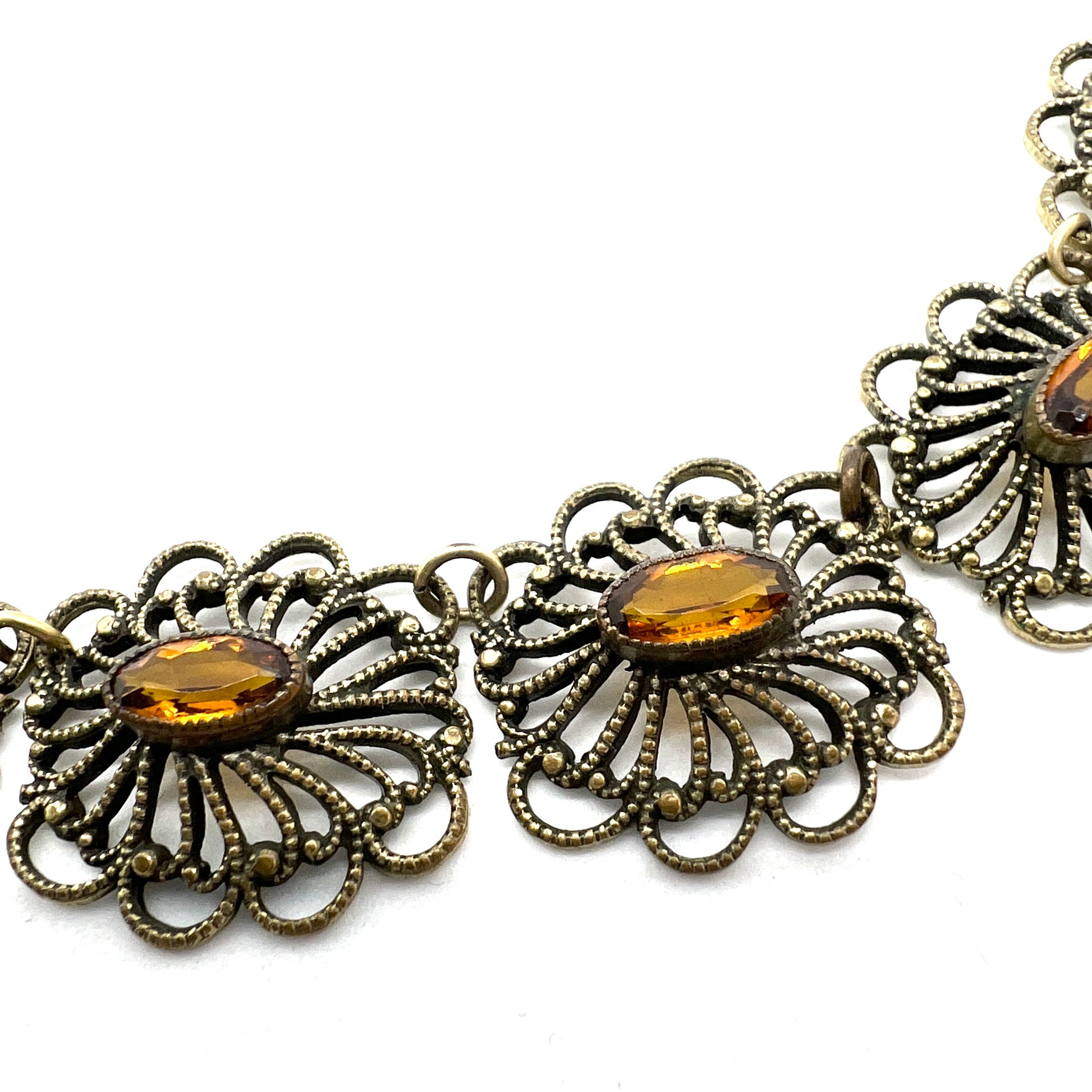 Vintage Gold Costume Jewellery Necklace Art Deco 1930 Vintage