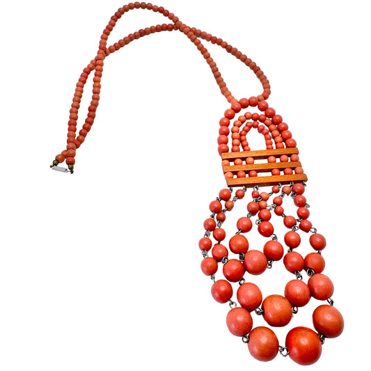 Finland ca 1970s. Large Wood Necklace.