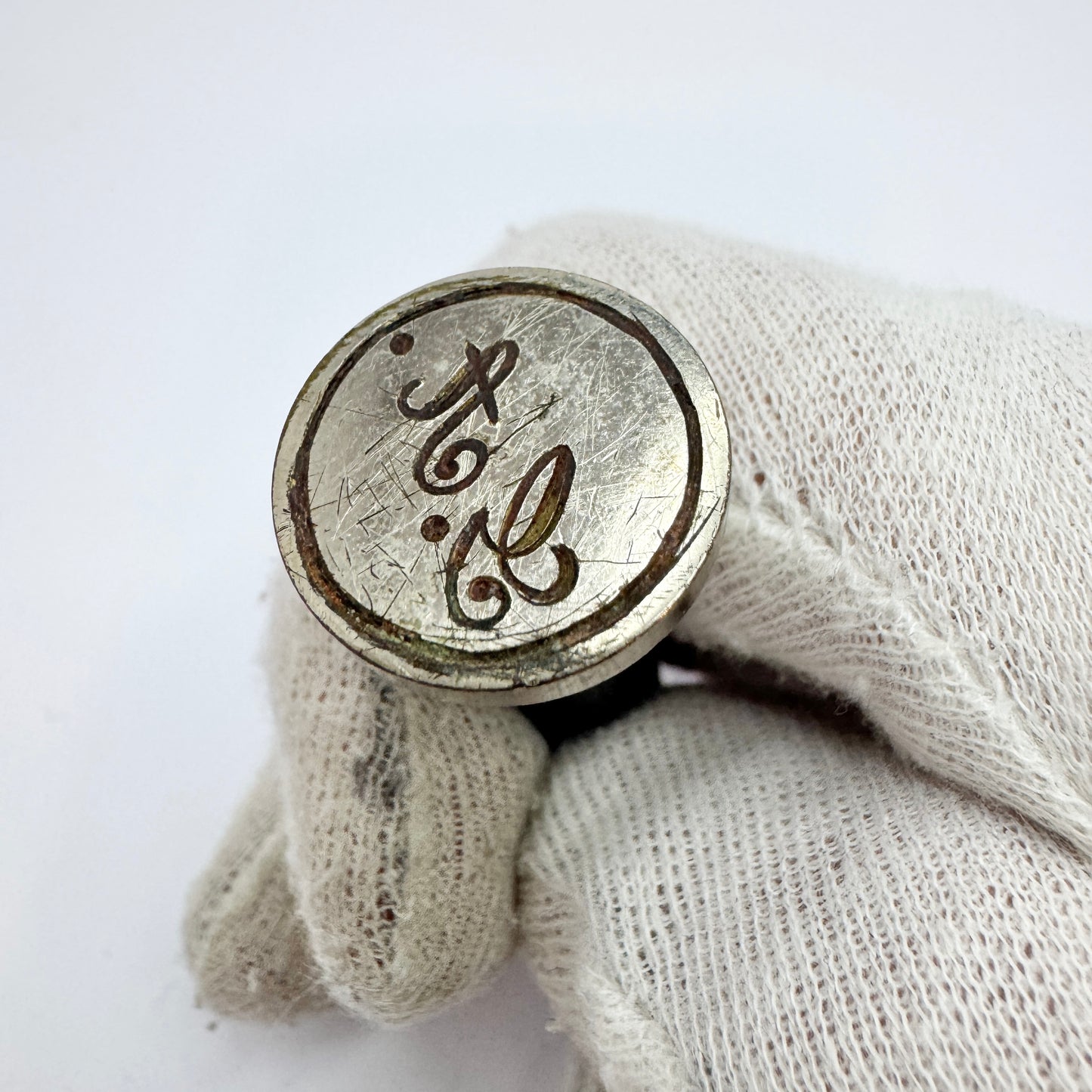 Vintage c 1930s Bakelite Wax Seal Stamp "GA"