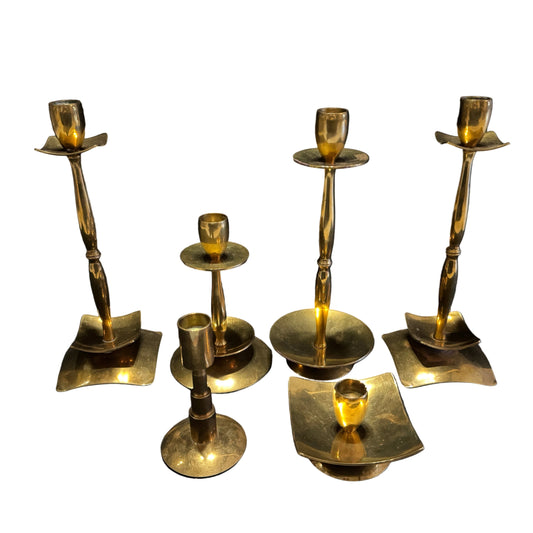 Dantorp Design, Denmark. Vintage 1960-70s. 6 Brass Candlesticks.