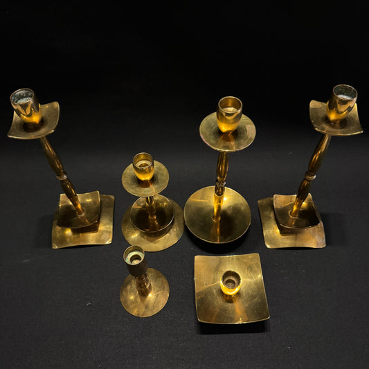 Dantorp Design, Denmark. Vintage 1960-70s. 6 Brass Candlesticks.