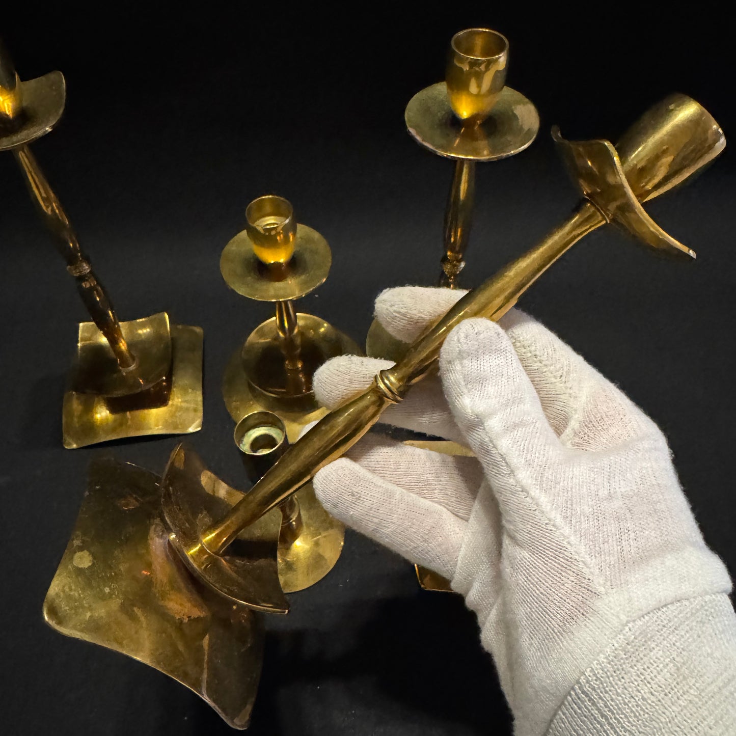 Dantorp Design, Denmark. Vintage 1960-70s. 6 Brass Candlesticks.