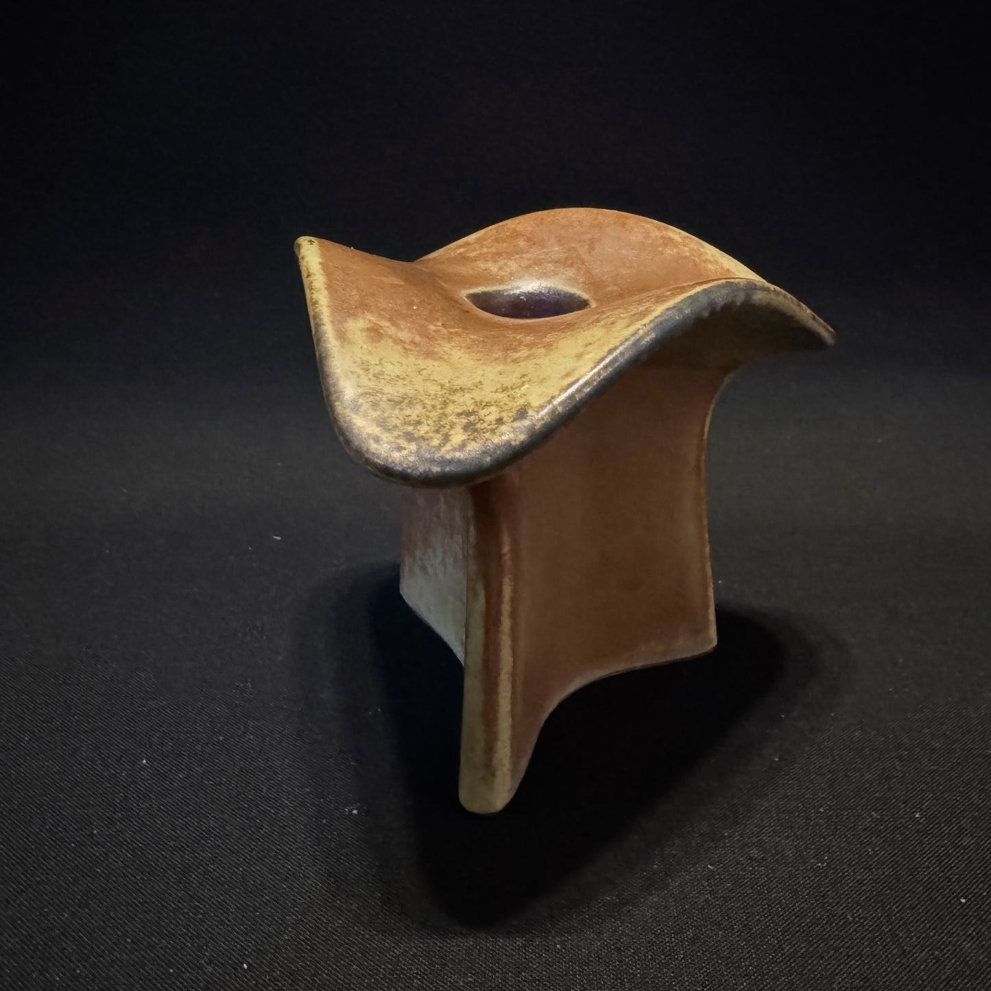 Bertil Lundgren for Röstrand, Sweden 1970s. Vintage Glazed Stoneware Candlestick