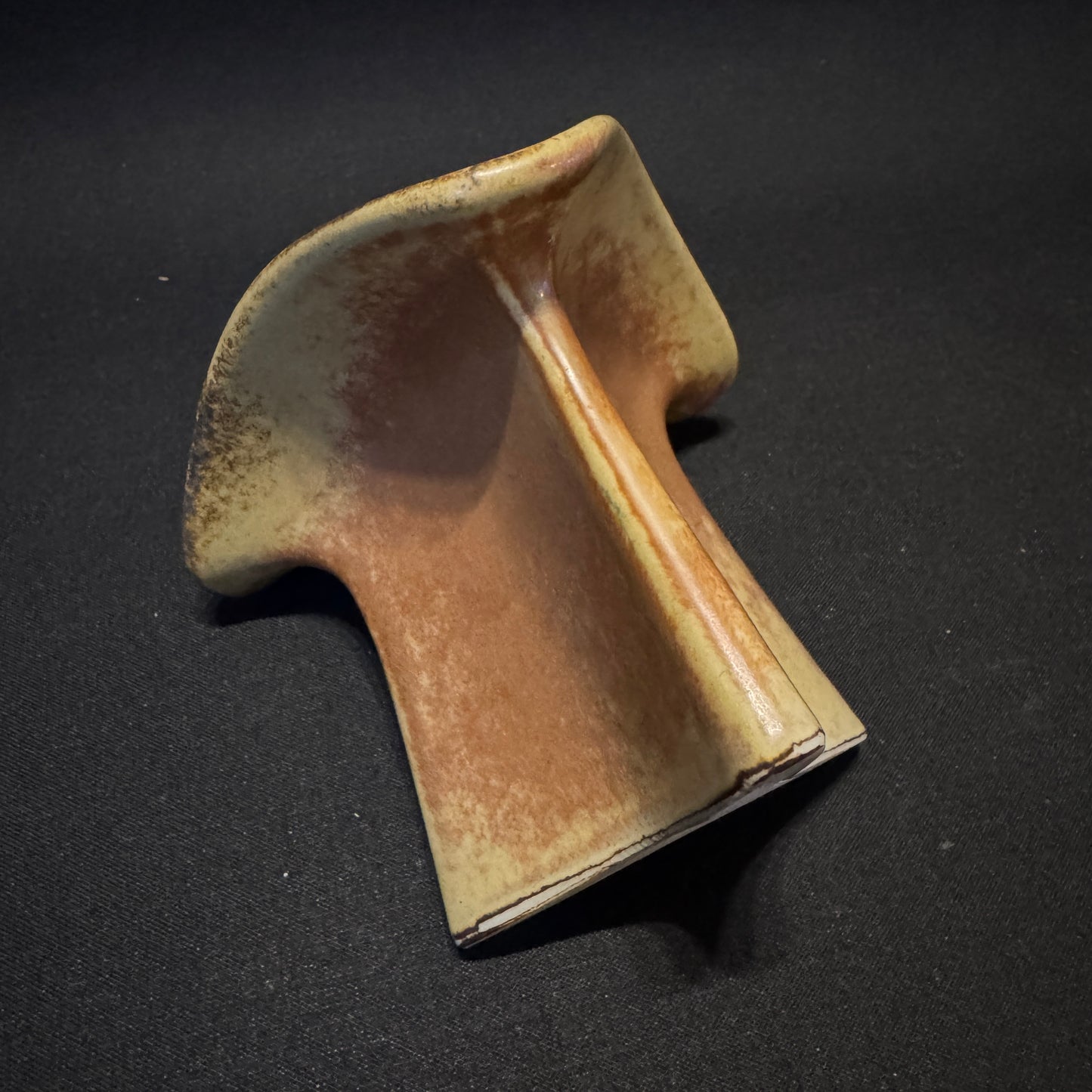 Bertil Lundgren for Röstrand, Sweden 1970s. Vintage Glazed Stoneware Candlestick