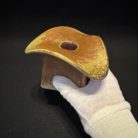 Bertil Lundgren for Röstrand, Sweden 1970s. Vintage Glazed Stoneware Candlestick