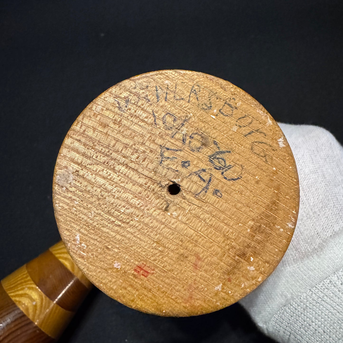 Sweden year 1960. Vintage Mixed Wood Pair of Candlesticks.