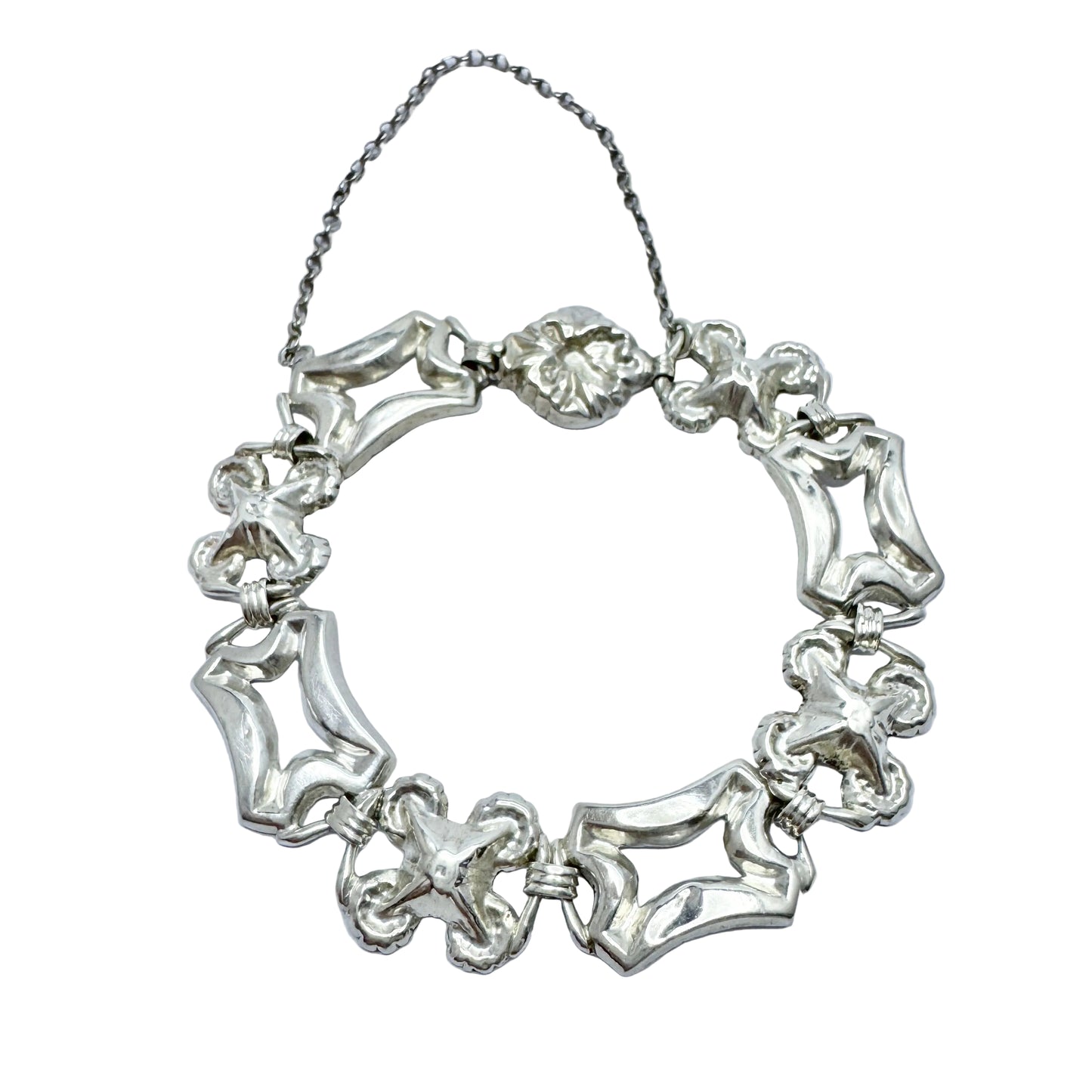 Carl JN Hallberg, Sweden 1857. Antique Victorian Silver Bracelet.