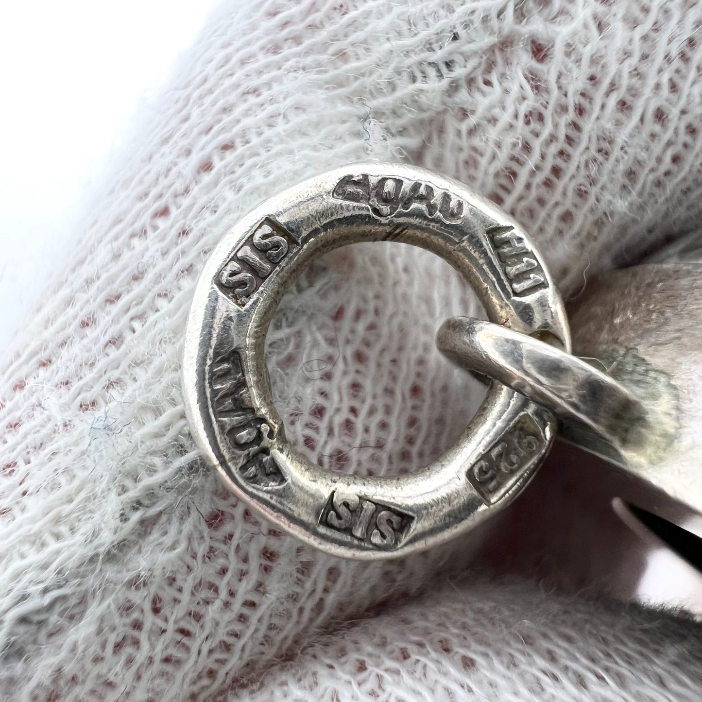 Sweden. Large Sterling Silver Fossil Pendant