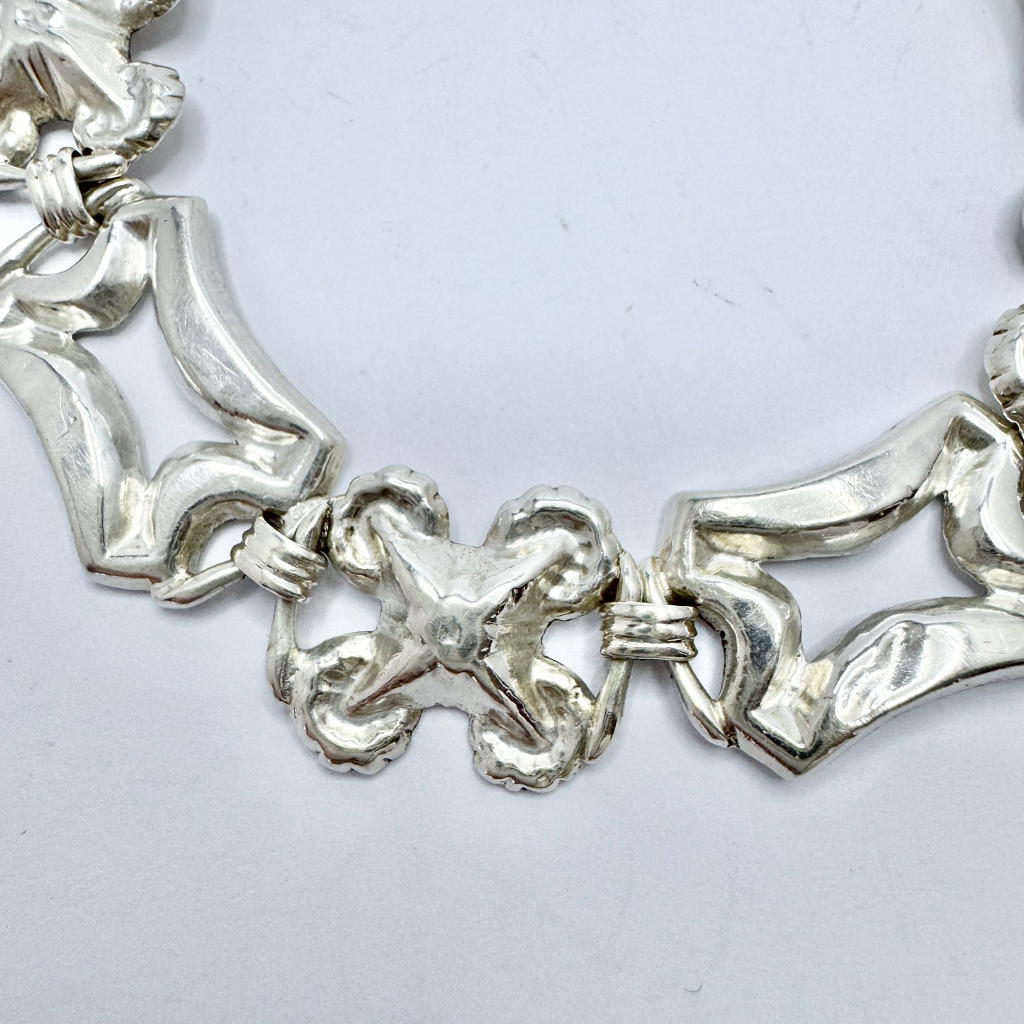 Carl JN Hallberg, Sweden 1857. Antique Victorian Silver Bracelet.