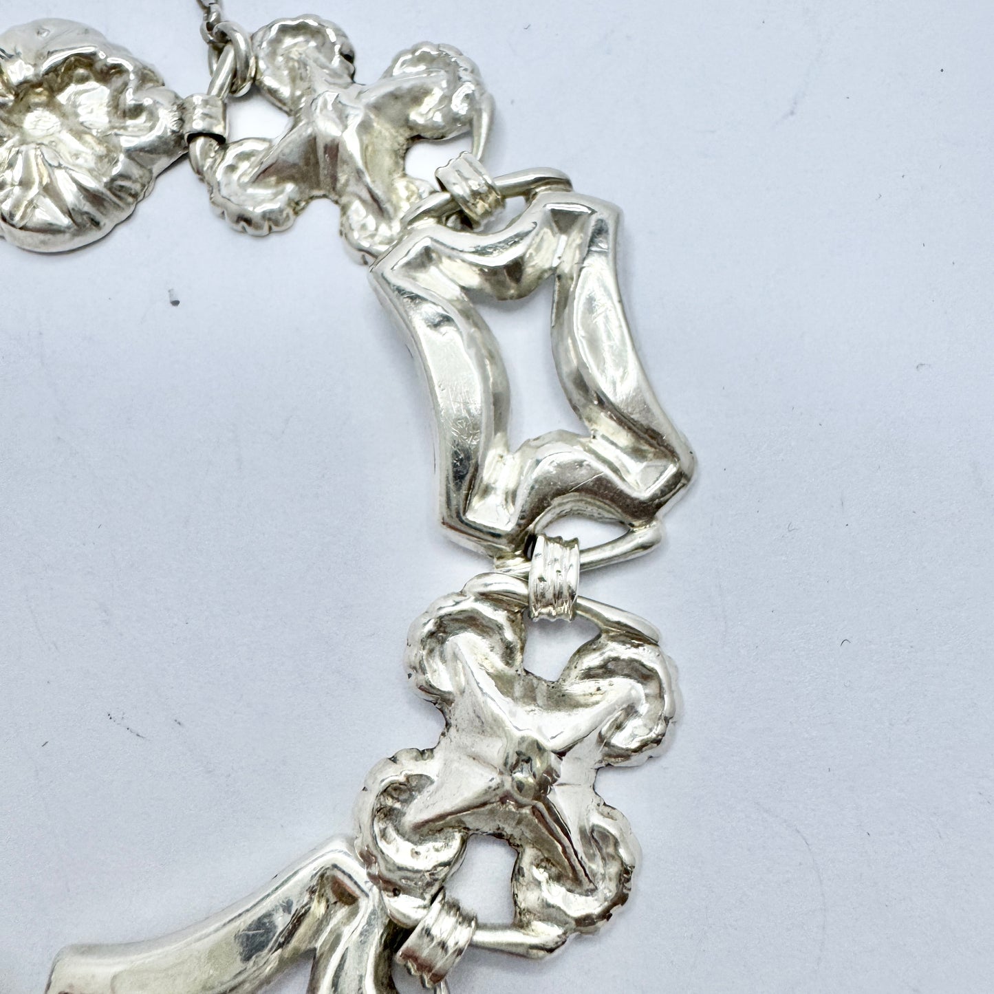 Carl JN Hallberg, Sweden 1857. Antique Victorian Silver Bracelet.