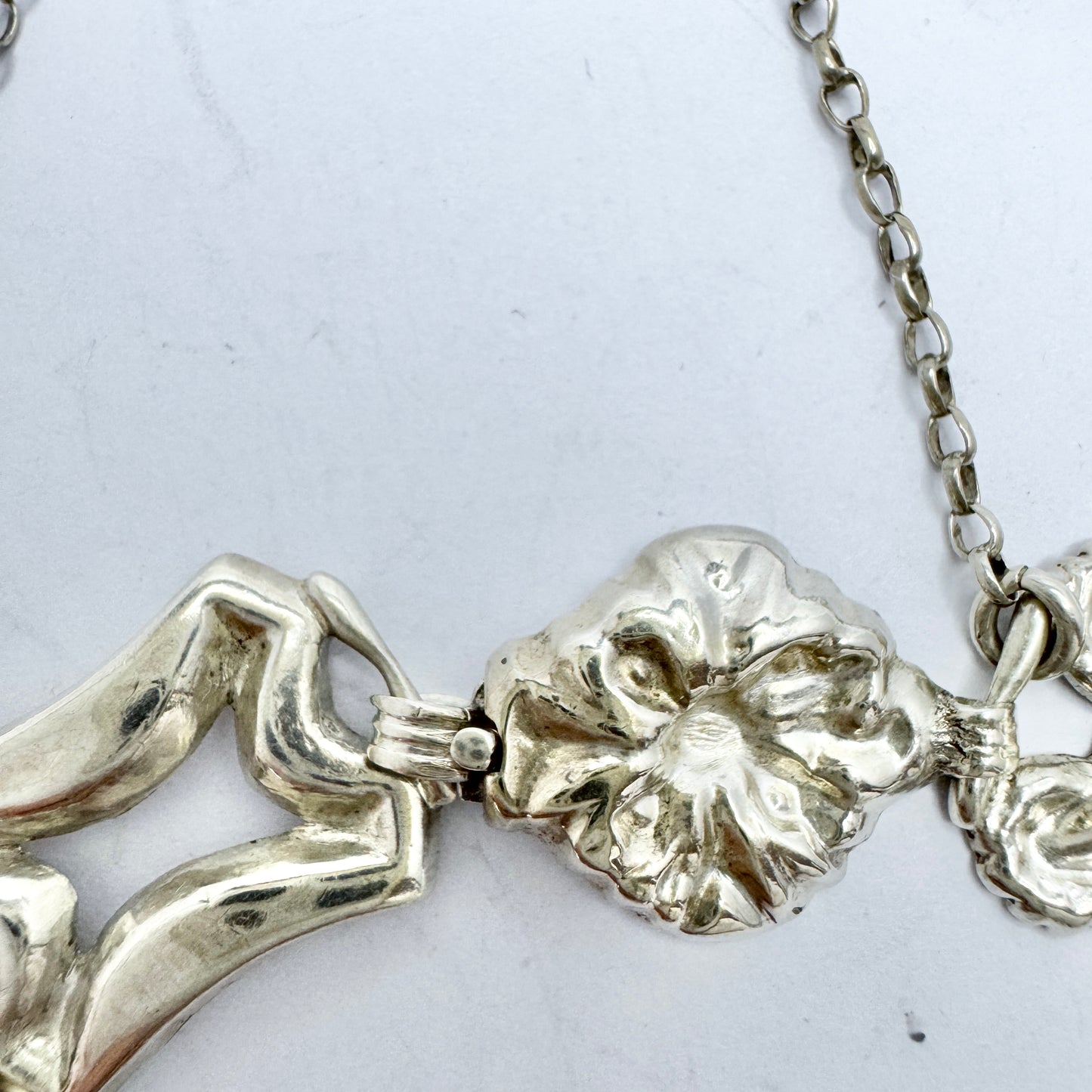 Carl JN Hallberg, Sweden 1857. Antique Victorian Silver Bracelet.