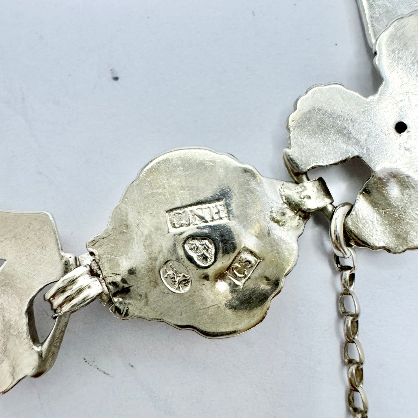 Carl JN Hallberg, Sweden 1857. Antique Victorian Silver Bracelet.