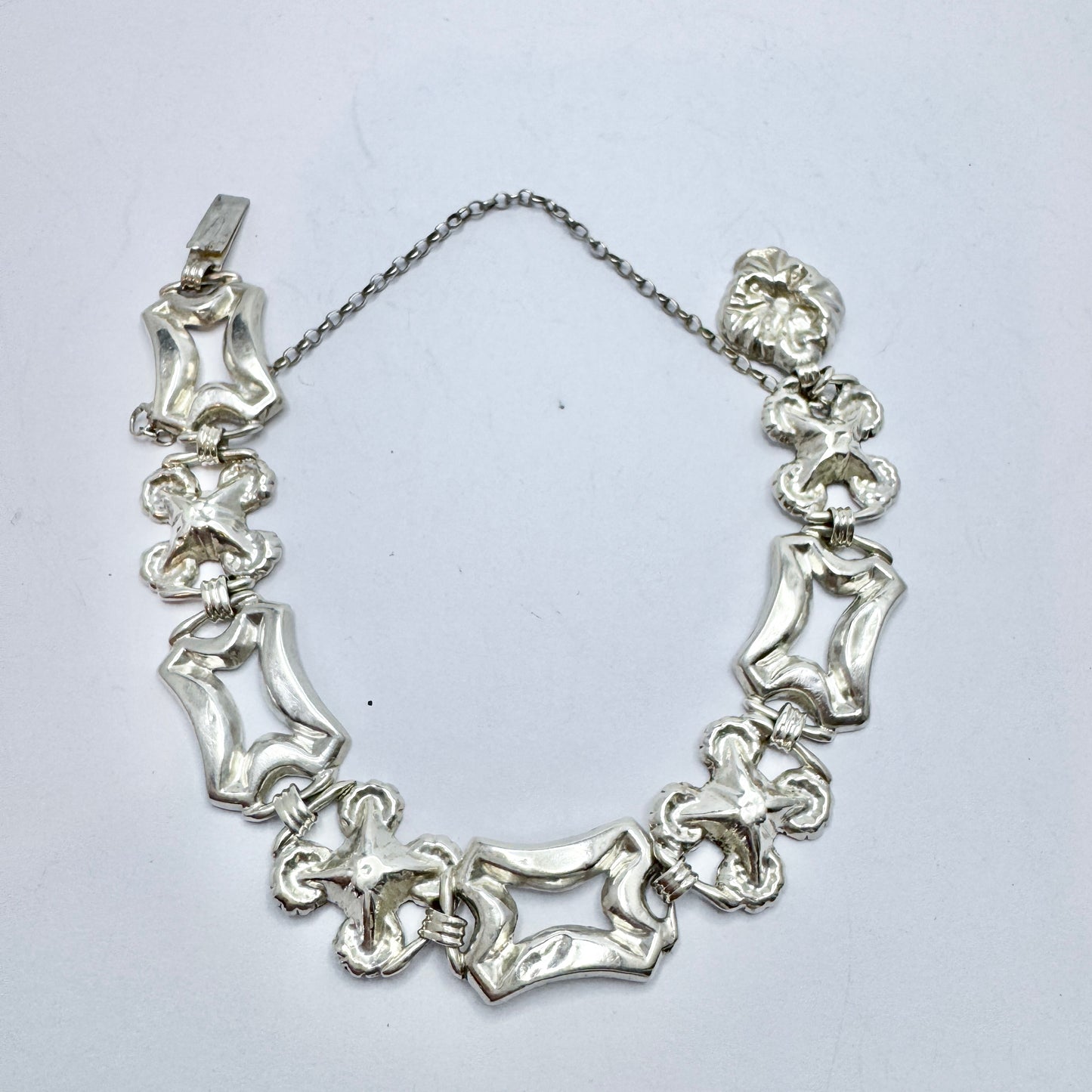 Carl JN Hallberg, Sweden 1857. Antique Victorian Silver Bracelet.