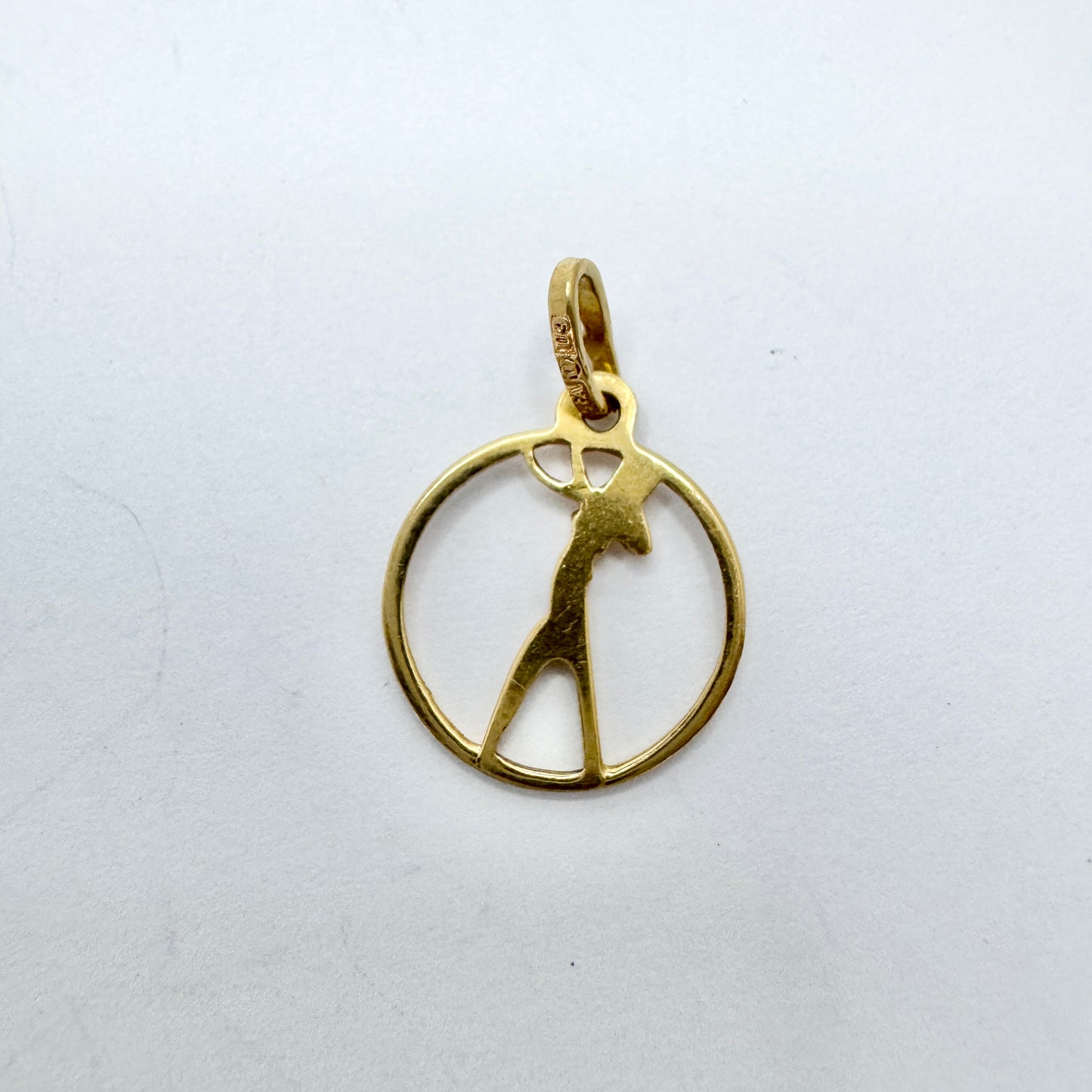 Sweden year 1970. Vintage 18k Gold Elk Moose Charm Pendant