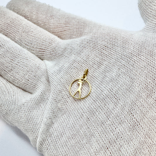 Sweden year 1970. Vintage 18k Gold Elk Moose Charm Pendant