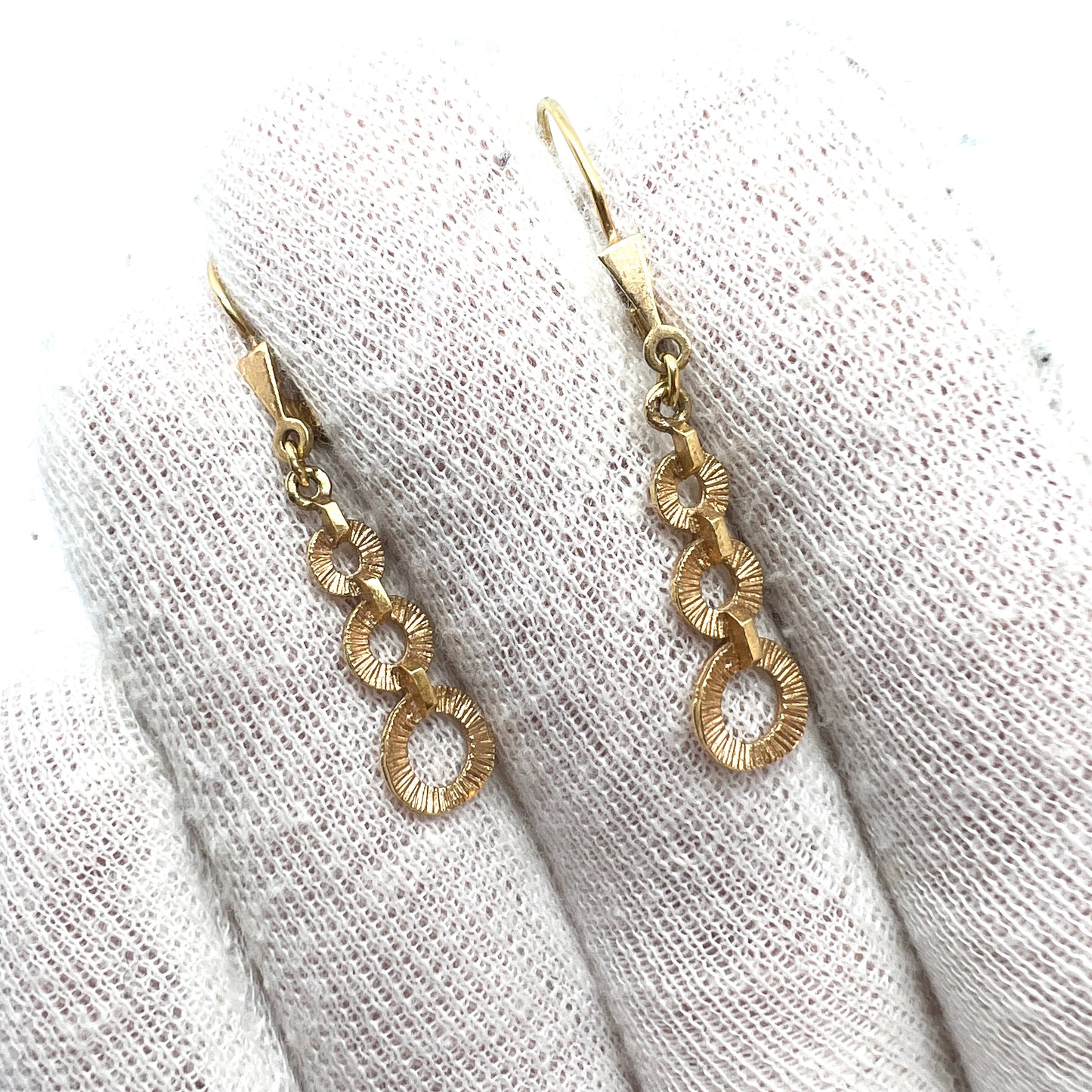 Friedrich Speidel, Germany, c 1960-70s. Vintage 18k Gold Earrings.