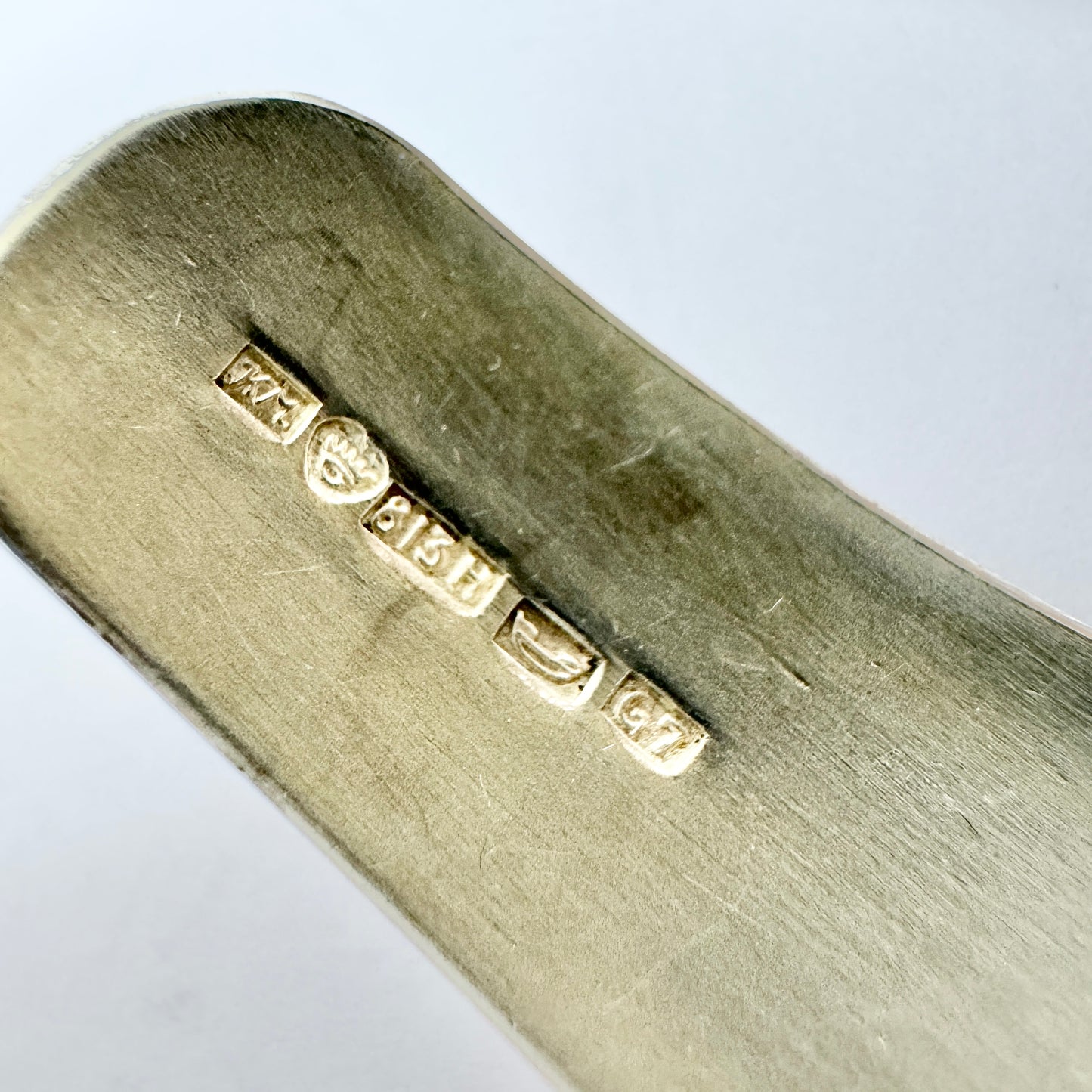 Kello Oy, Finland year 1960. Vintage Solid Silver Rose Quartz Cuff Bracelet.