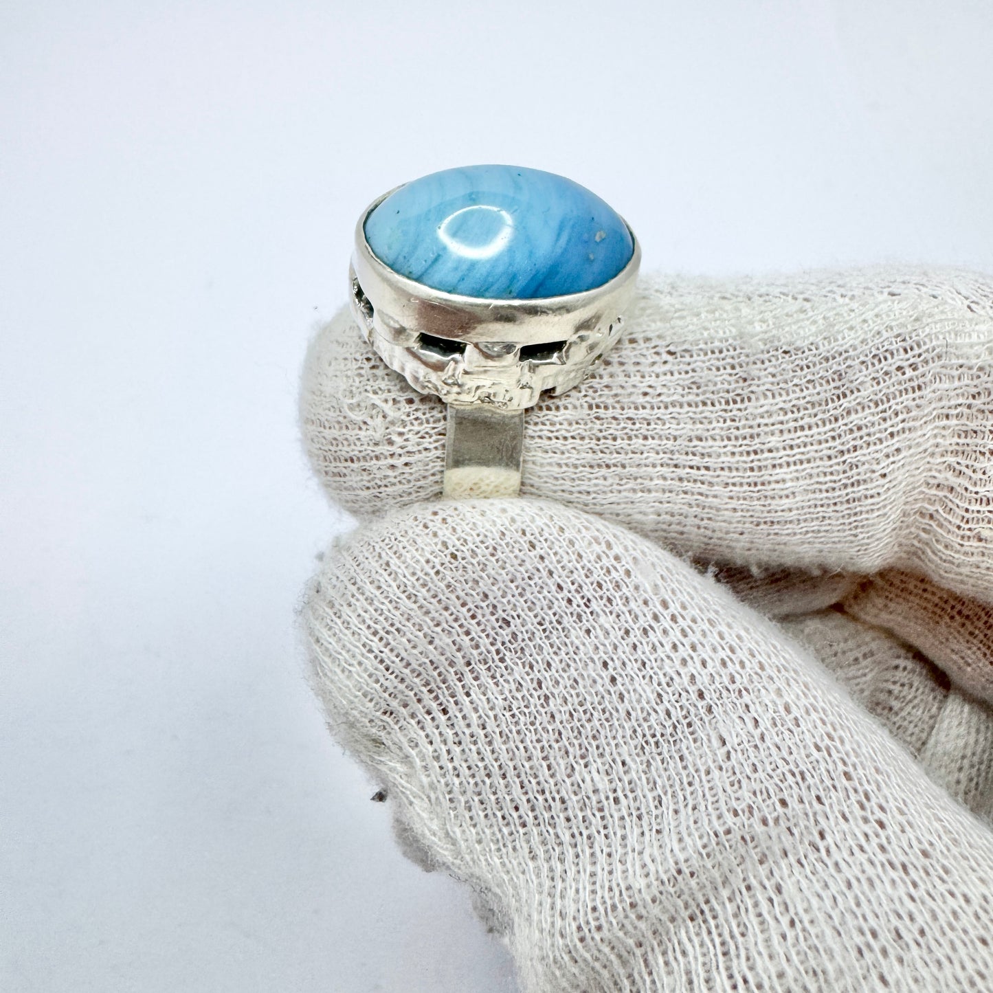 O Nordström, Sweden 1974. Vintage Sterling Silver Bergslagen-stone Ring.