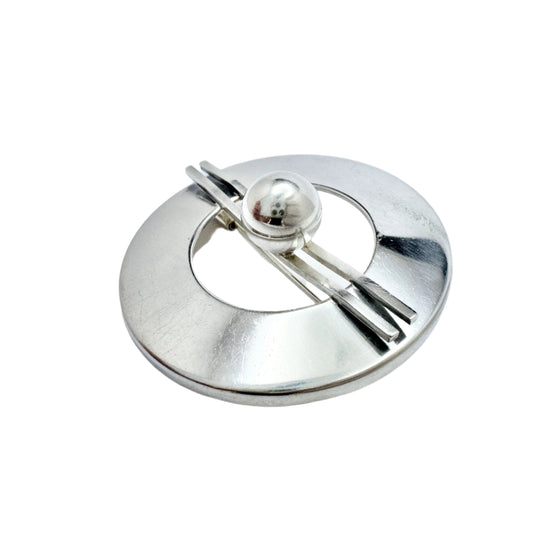 Elis Kauppi, Kupittaan Kulta Finland 1965. Vintage Solid Silver Brooch.