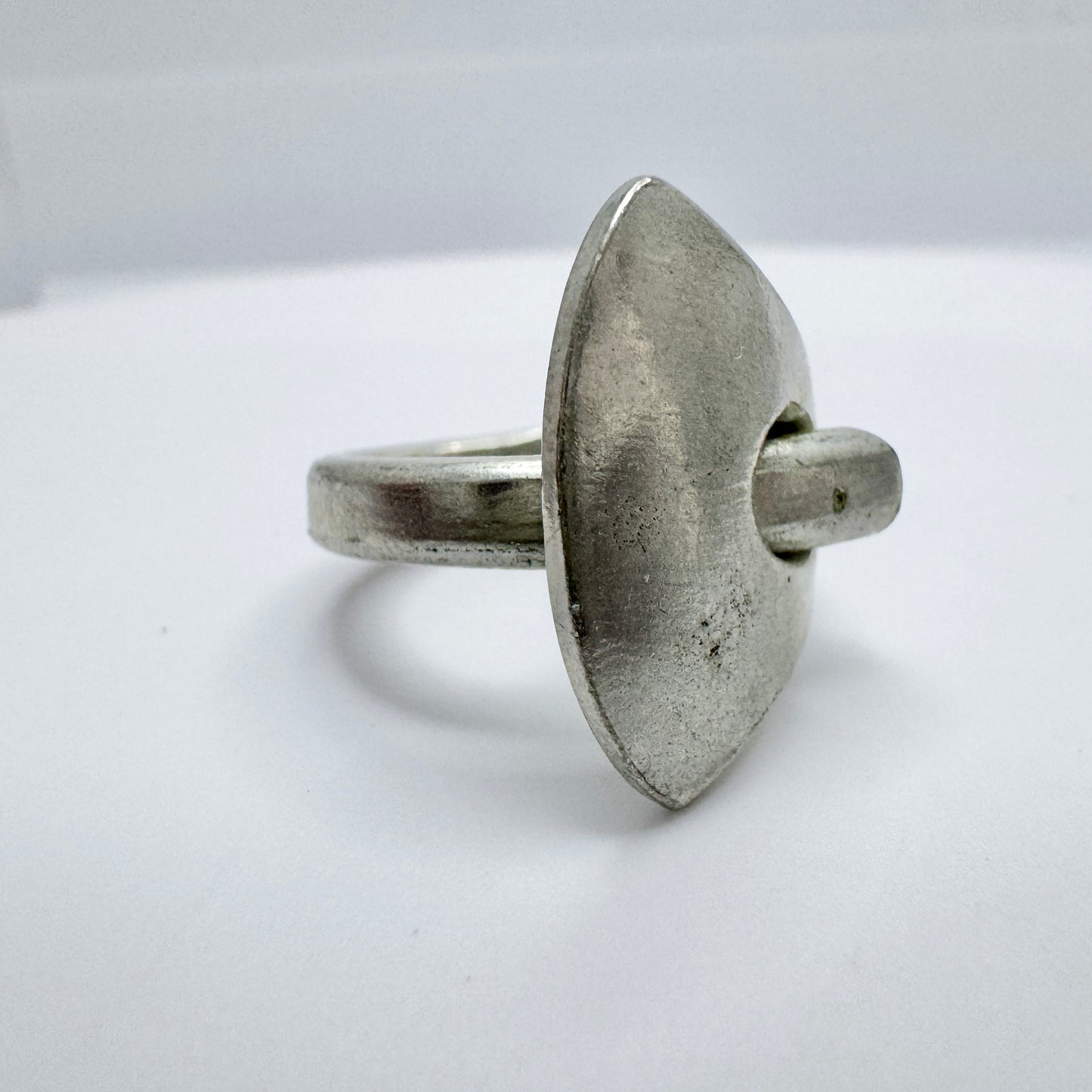 Denmark 1970s. Vintage Pewter Ring. Makers Mark.