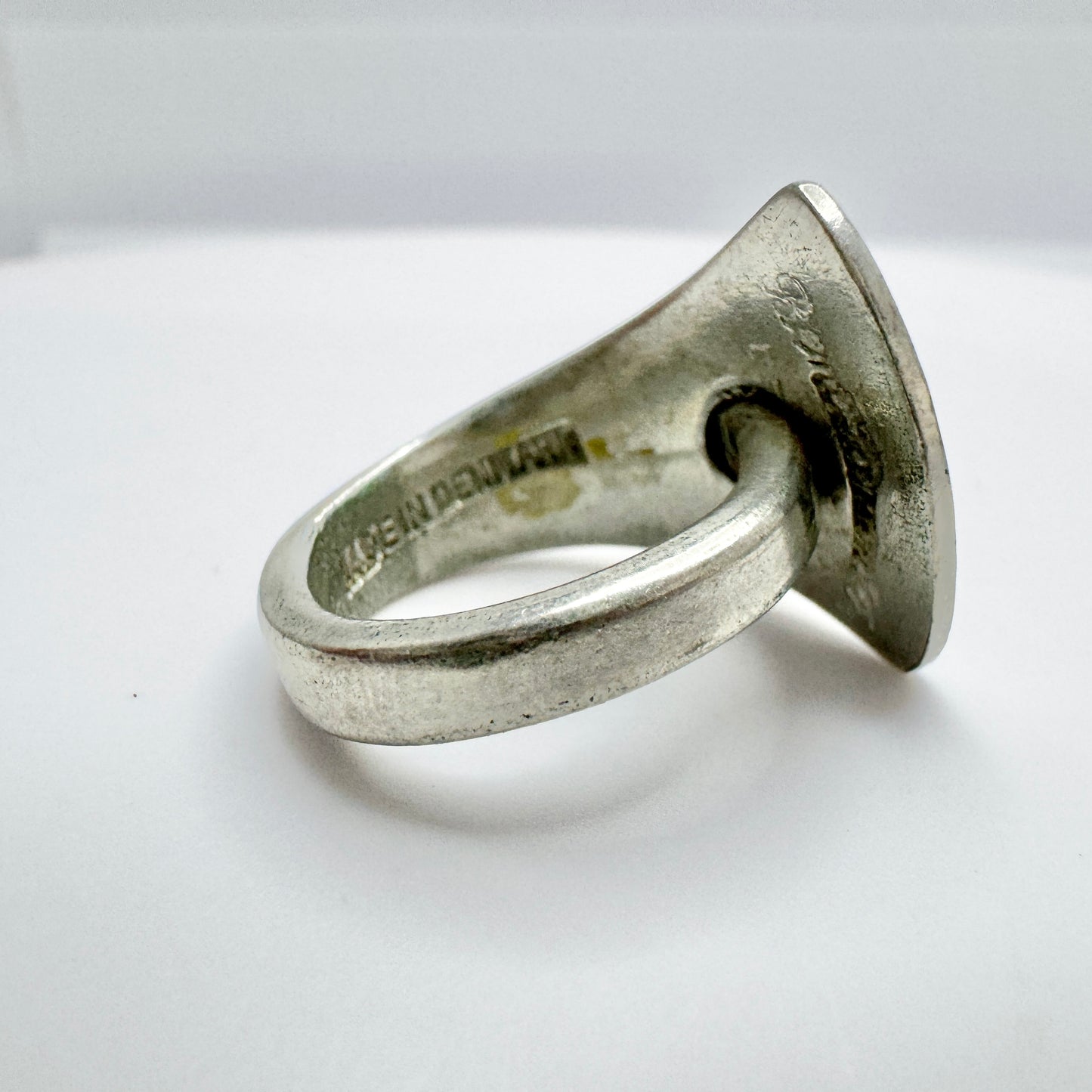 Denmark 1970s. Vintage Pewter Ring. Makers Mark.
