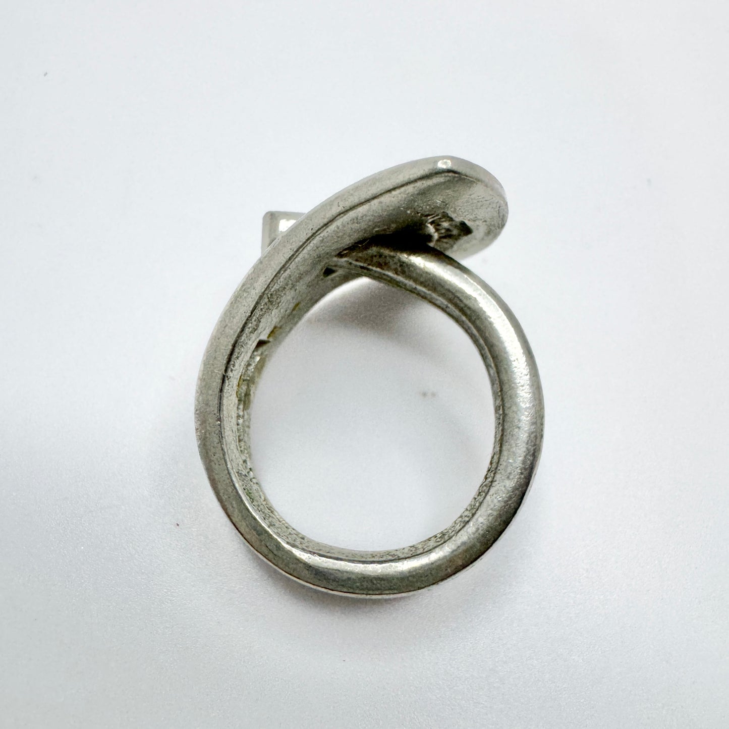 Denmark 1970s. Vintage Pewter Ring. Makers Mark.