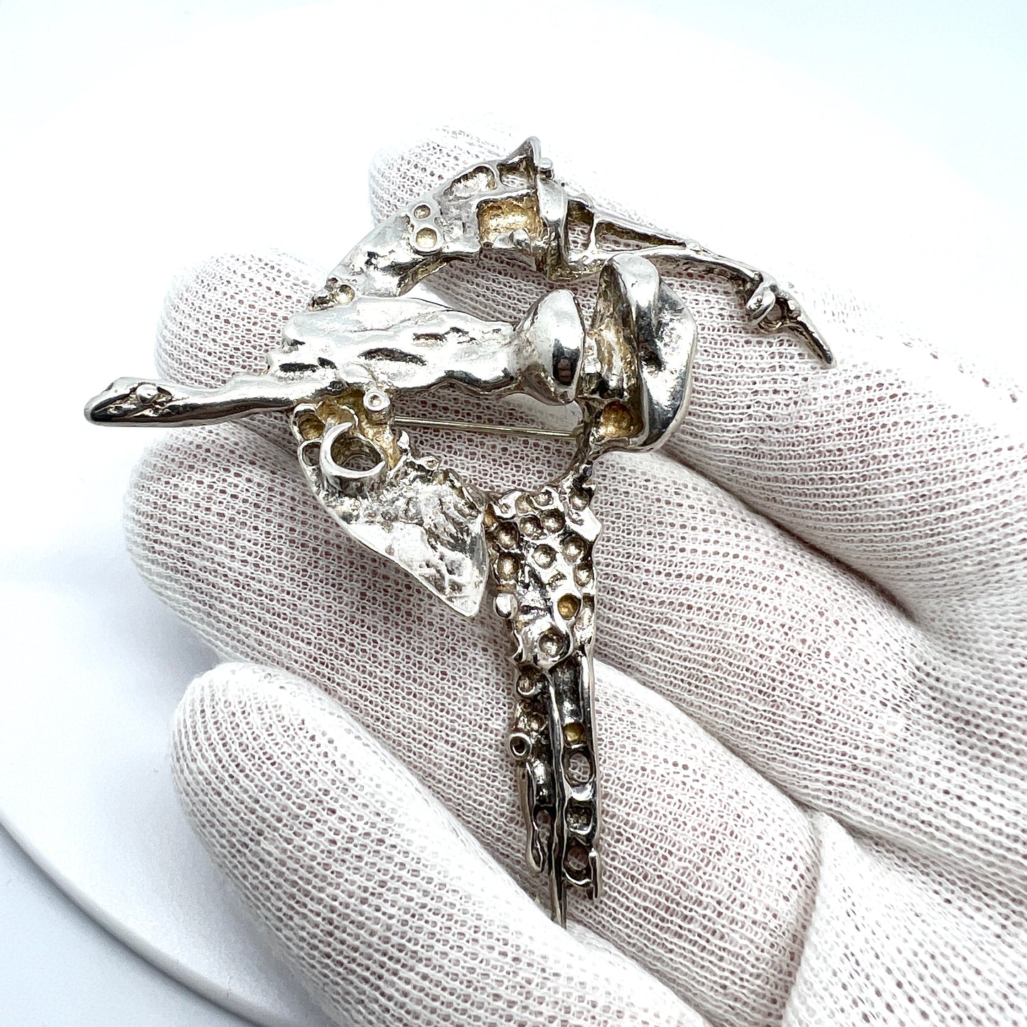 Juhls Kautokeino, Norway Large Vintage Sterling Silver Brooch.