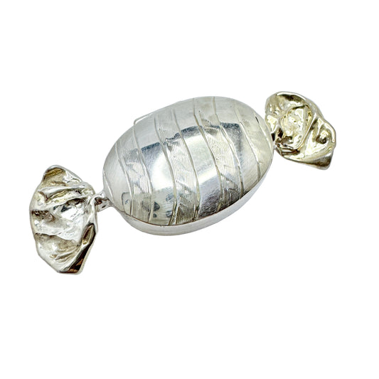 Vintage Sterling Silver Candy Pill Box.