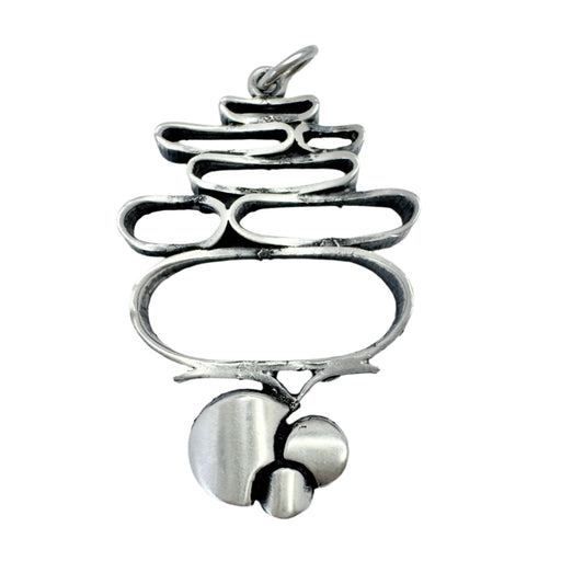 Sten & Laine Finland 1973. Vintage Sterling Silver Pendant.