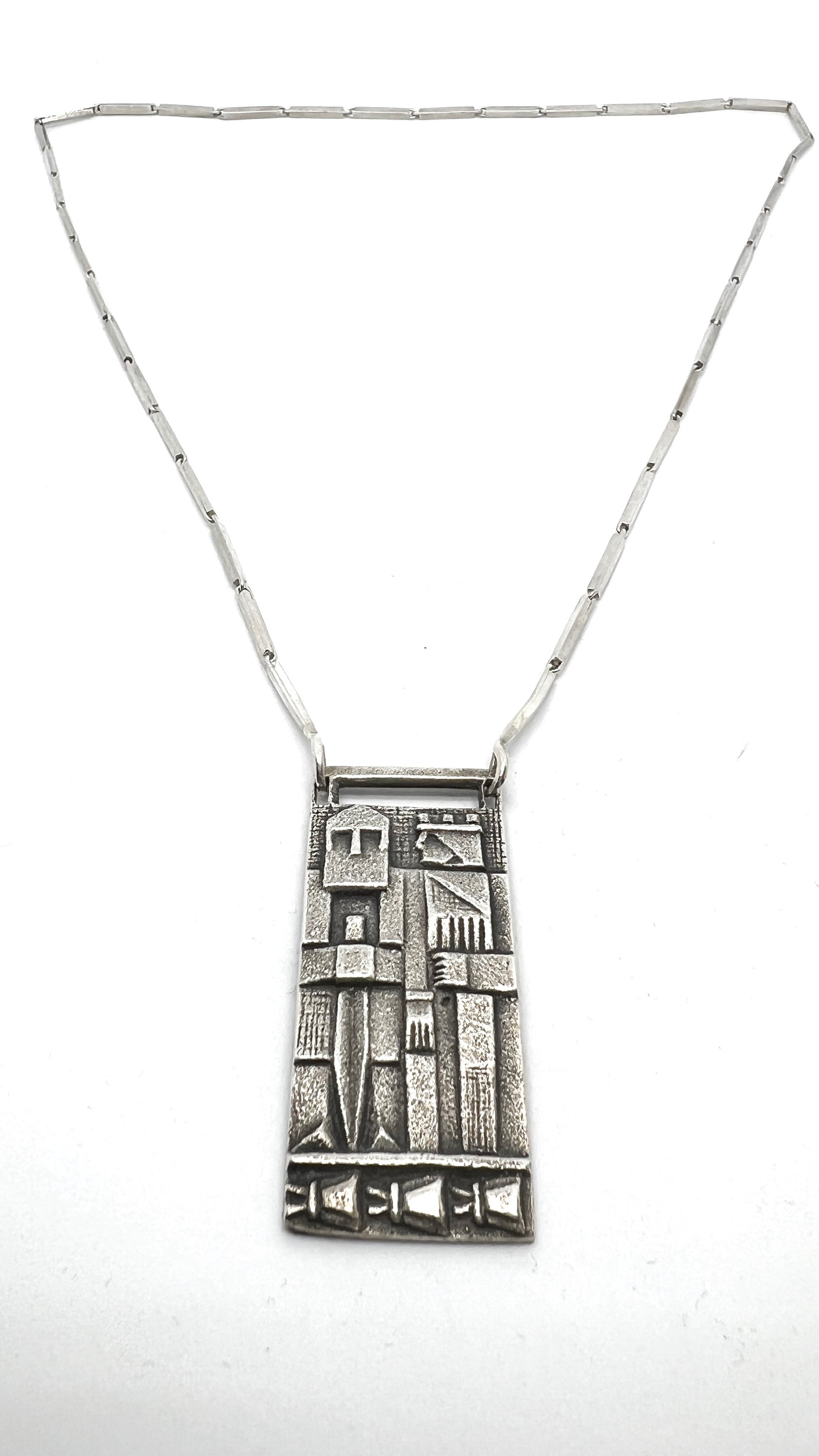 Ibe Dahlquist & Brave, Sweden year 1963. Vintage Sterling Silver Viking Saga Pendant Necklace.