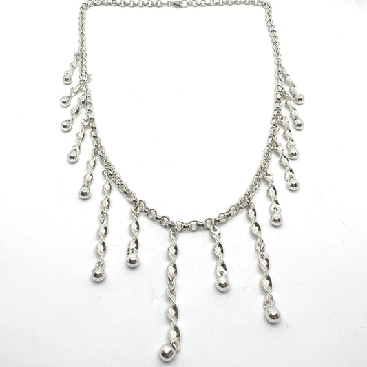 Sweden c 1950s. Solid Silver Necklace.