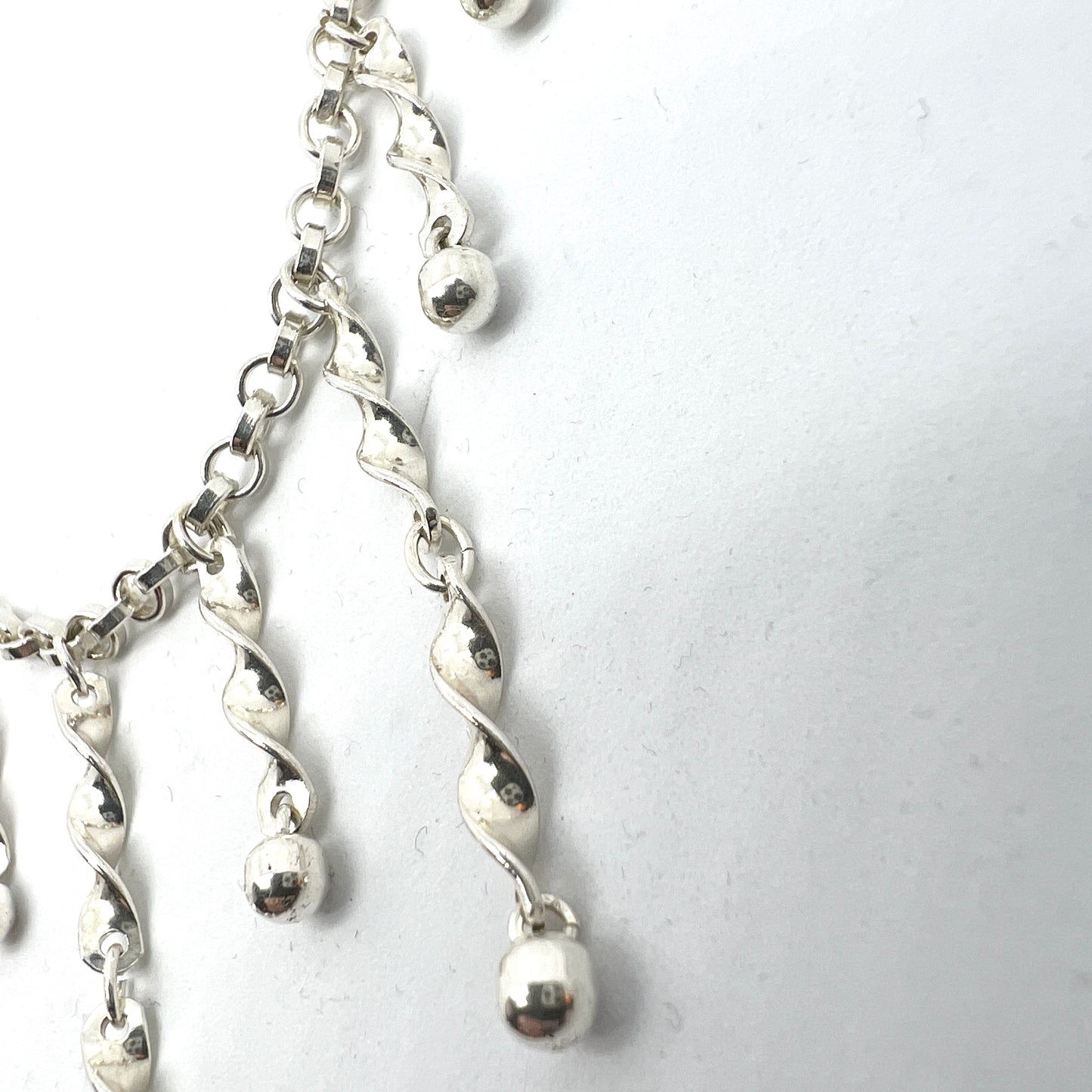 Sweden c 1950s. Solid Silver Necklace.