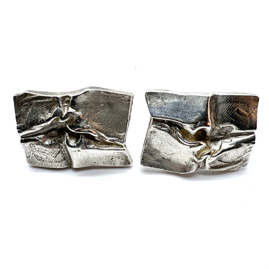 Bjorn Weckstrom for Lapponia Finland 1972 Very Large Sterling Silver Cufflinks. Design Andromeda