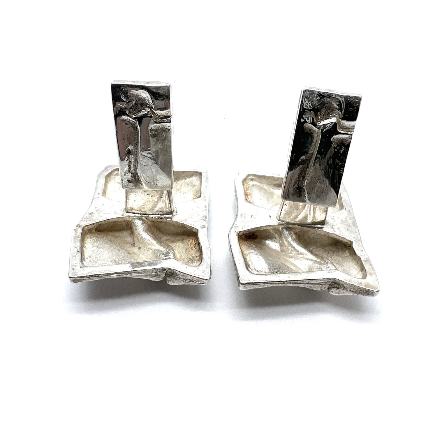 Bjorn Weckstrom for Lapponia Finland 1972 Very Large Sterling Silver Cufflinks. Design Andromeda