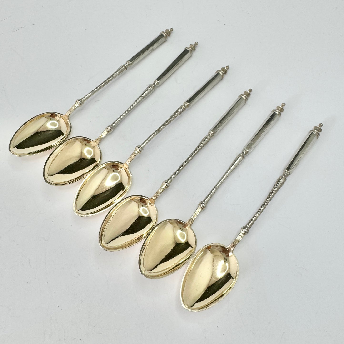 Sam Pettersson, Sweden 1920s. Vintage Art Deco Traditional "Fika" Coffee and Cake Spoons.