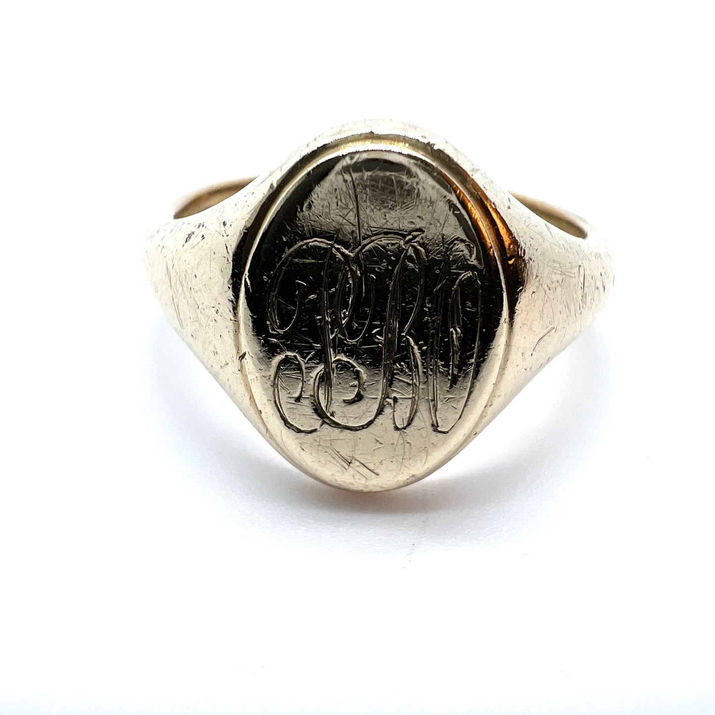 Birmingham 1897, Victorian 9k Gold Men's Monogram Signet Ring