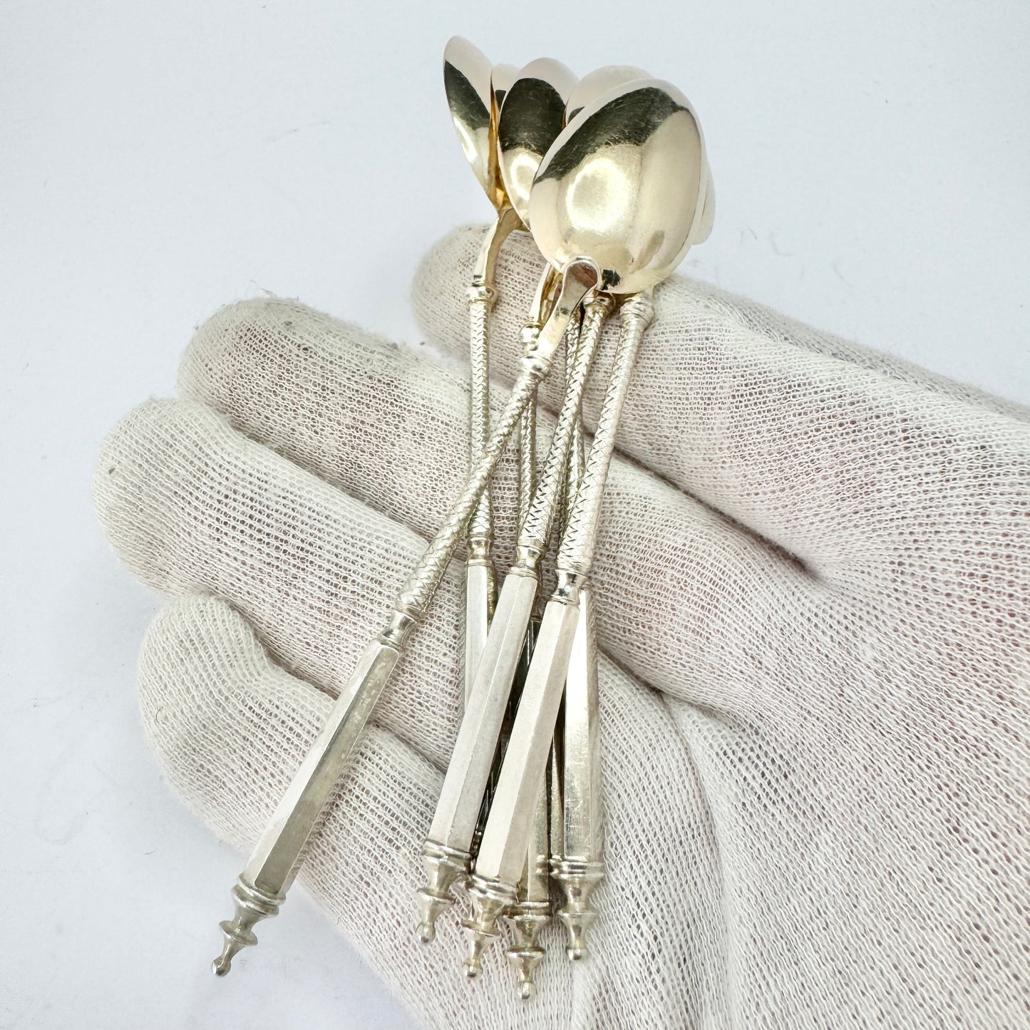 Sam Pettersson, Sweden 1920s. Vintage Art Deco Traditional "Fika" Coffee and Cake Spoons.