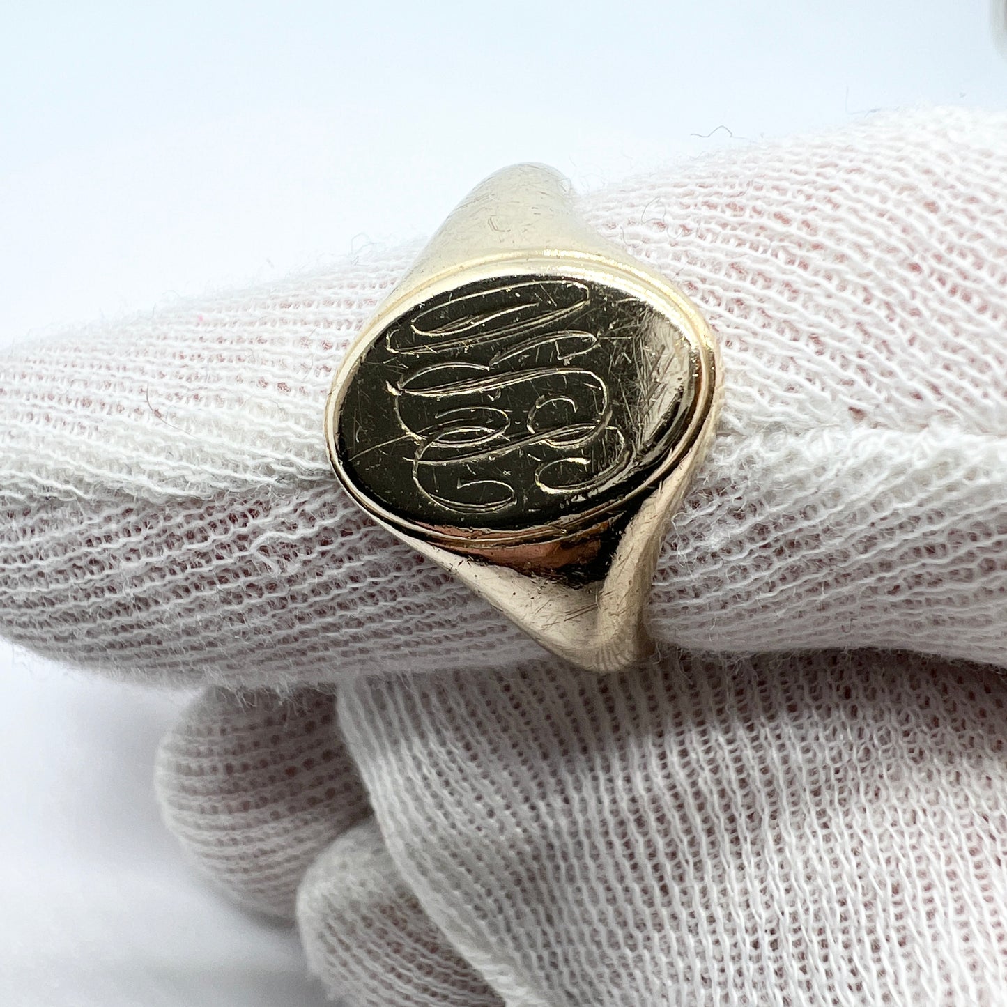 Birmingham 1897, Victorian 9k Gold Men's Monogram Signet Ring