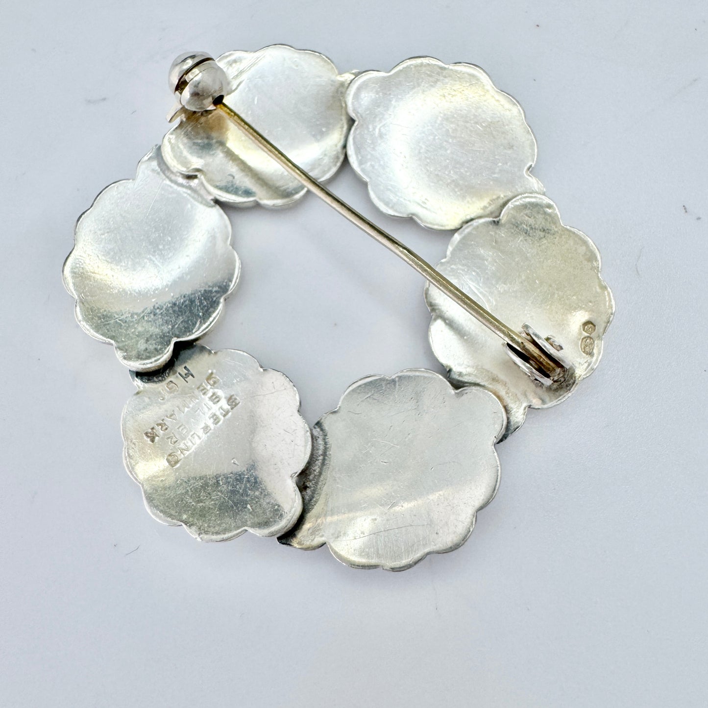 Hugo Grun, Denmark c 1940s. Vintage Sterling Silver Brooch.