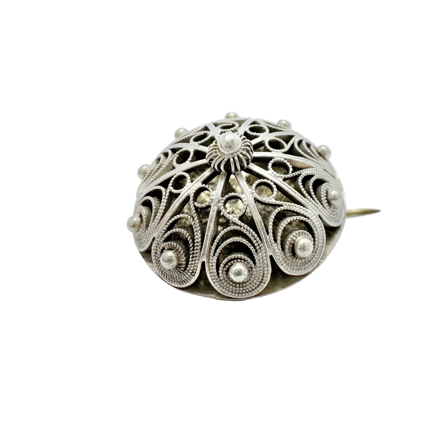 David-Andersen, Norway pre 1925. Antique Solid Silver Filigree Brooch.