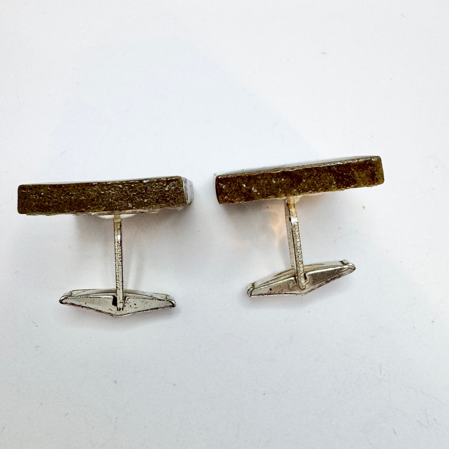 Large Vintage Ceramic Enamel Cufflinks