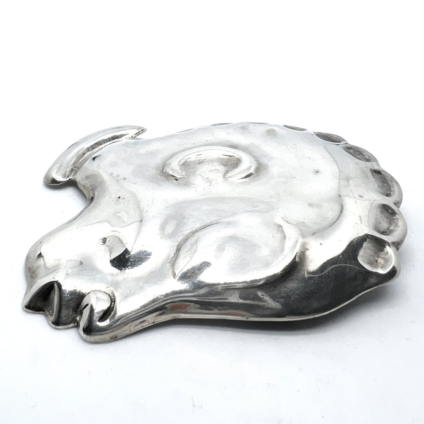 Mexico c 1940s. Very large Sterling Silver Brooch.