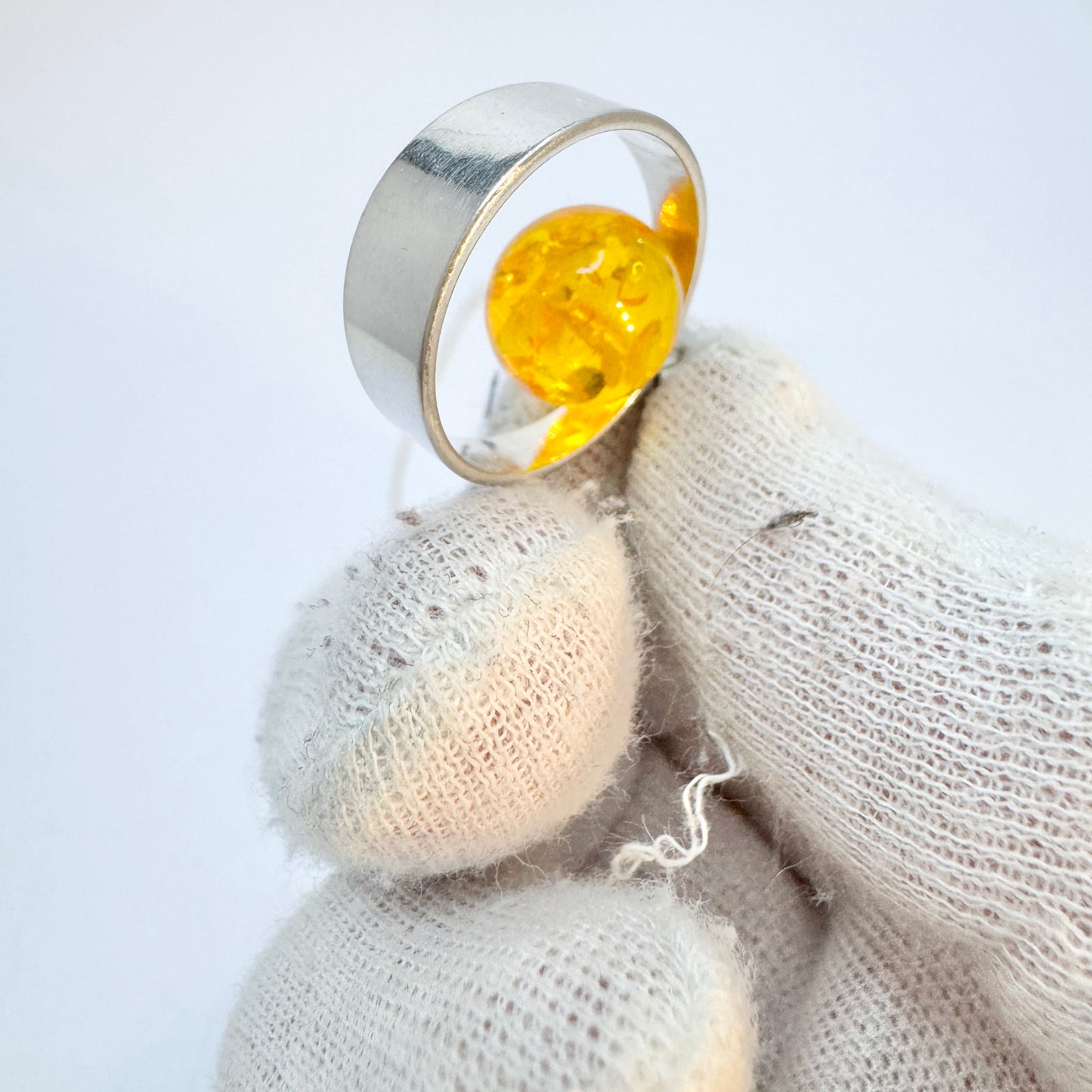 Ostsee-schmuck, Fischland. Vintage Solid Silver Amber Pendant Necklace.