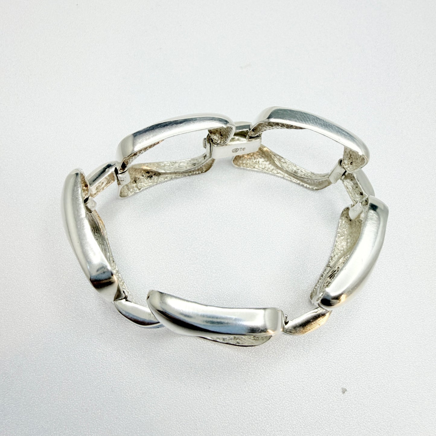 Oreficeria Medicea di Urei Rosanna, Italy ca 1980s. Vintage Sterling Silver Enamel Bracelet.