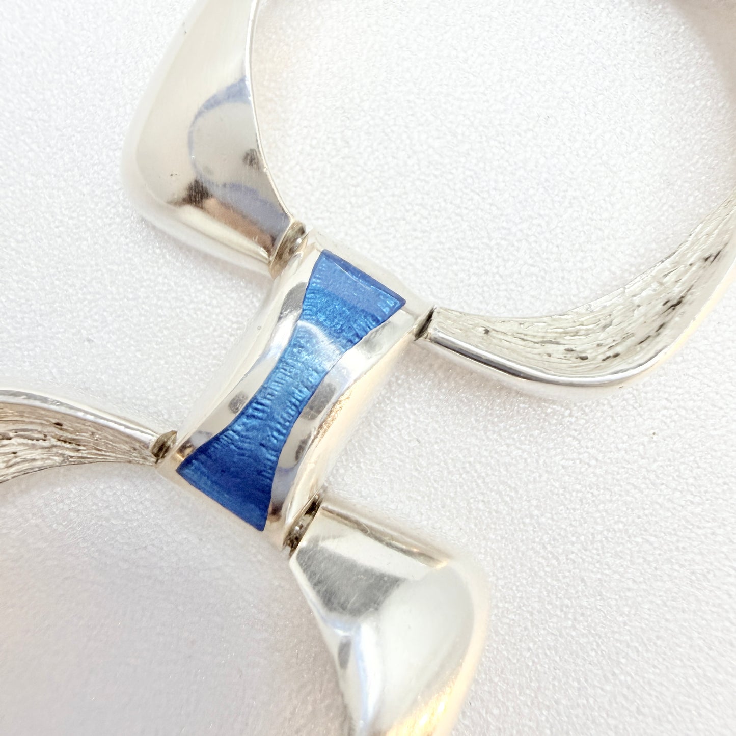 Oreficeria Medicea di Urei Rosanna, Italy ca 1980s. Vintage Sterling Silver Enamel Bracelet.