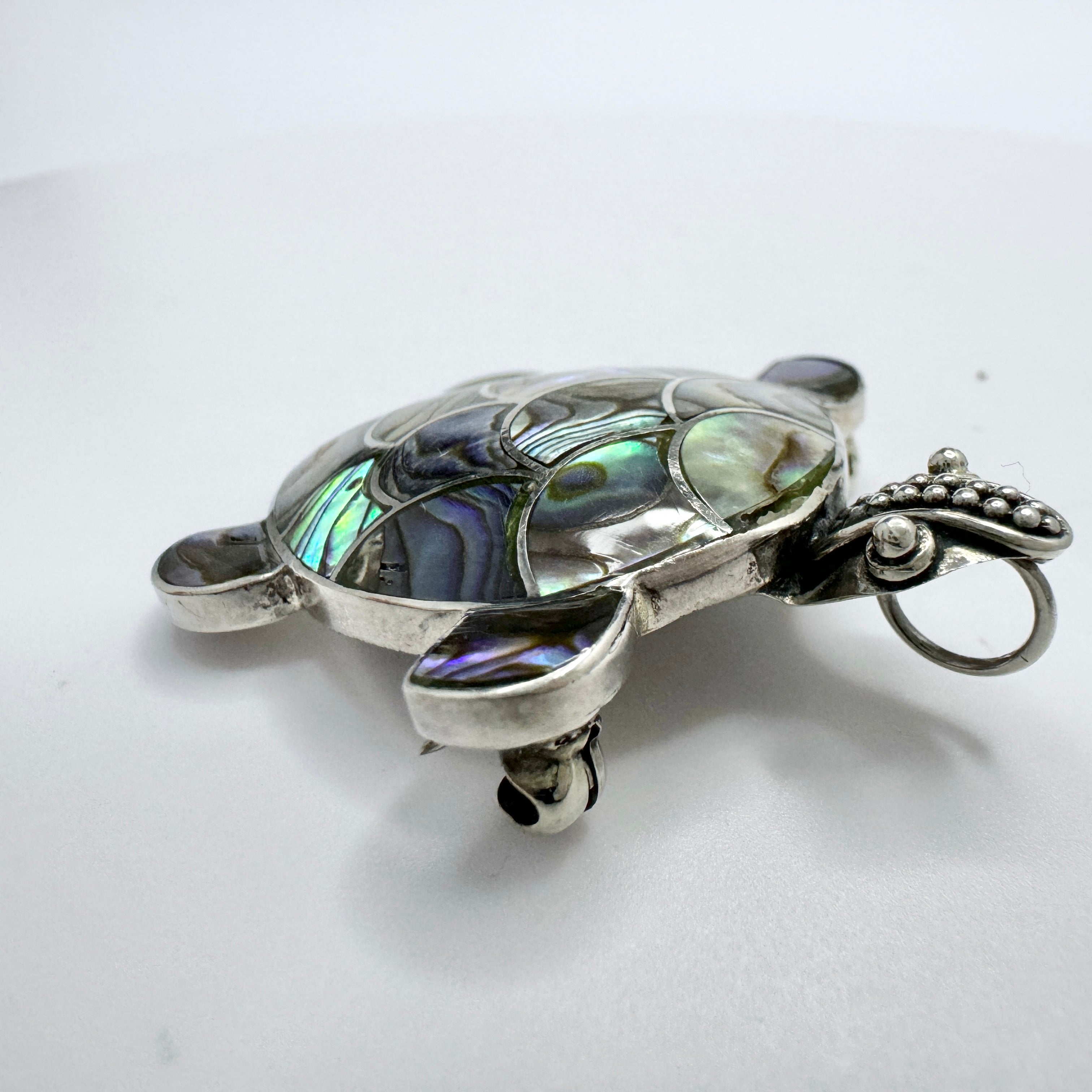 Vintage Solid Sterling Silver popular Leatherback Turtle Brooch