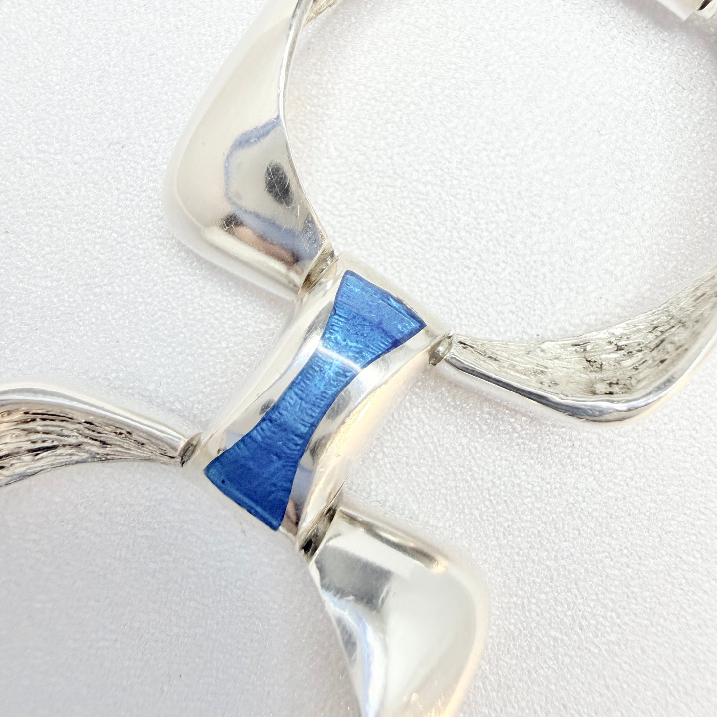 Oreficeria Medicea di Urei Rosanna, Italy ca 1980s. Vintage Sterling Silver Enamel Bracelet.