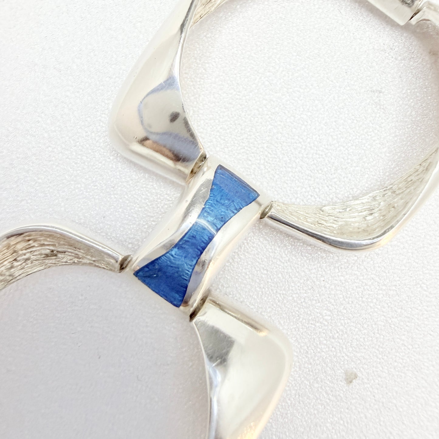 Oreficeria Medicea di Urei Rosanna, Italy ca 1980s. Vintage Sterling Silver Enamel Bracelet.