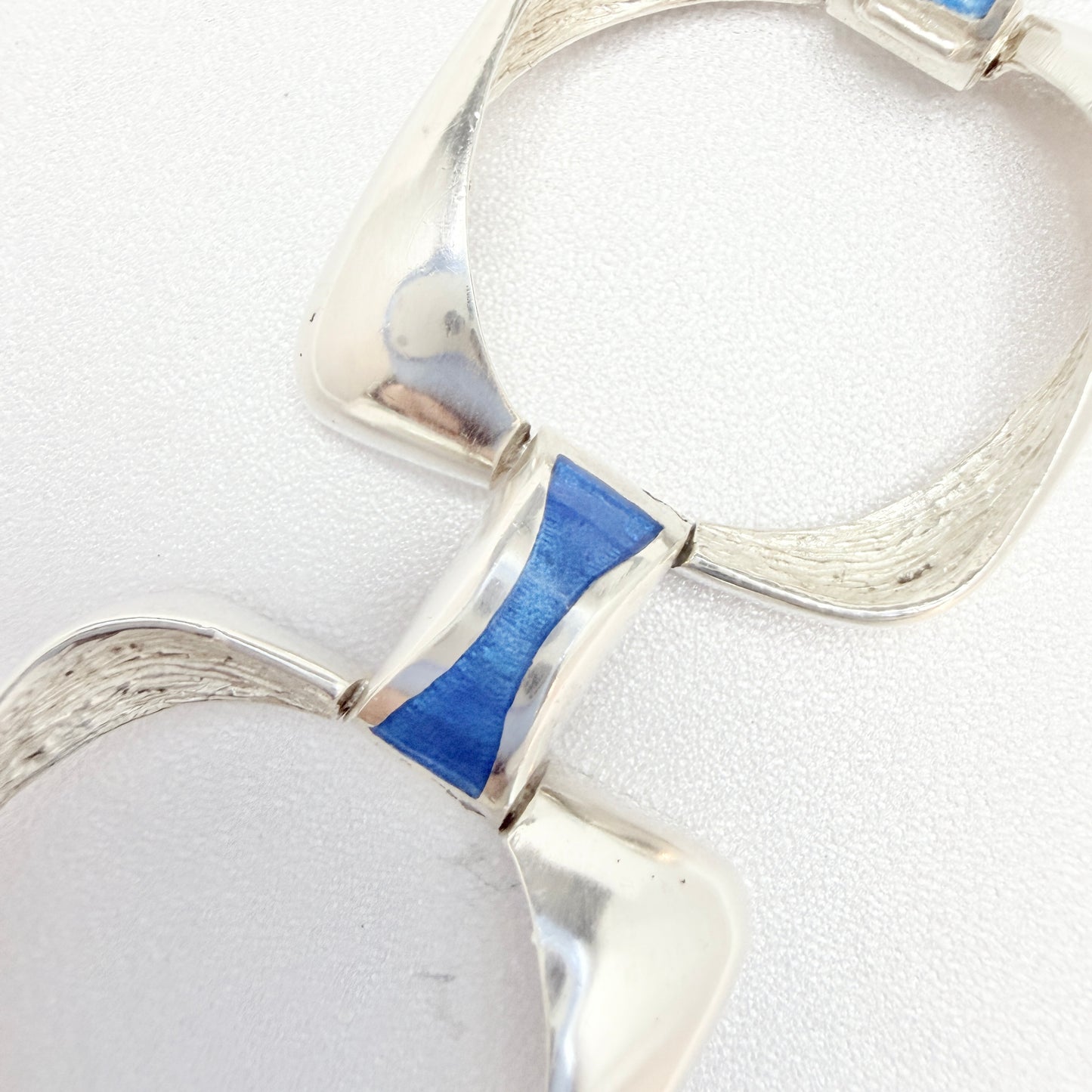 Oreficeria Medicea di Urei Rosanna, Italy ca 1980s. Vintage Sterling Silver Enamel Bracelet.