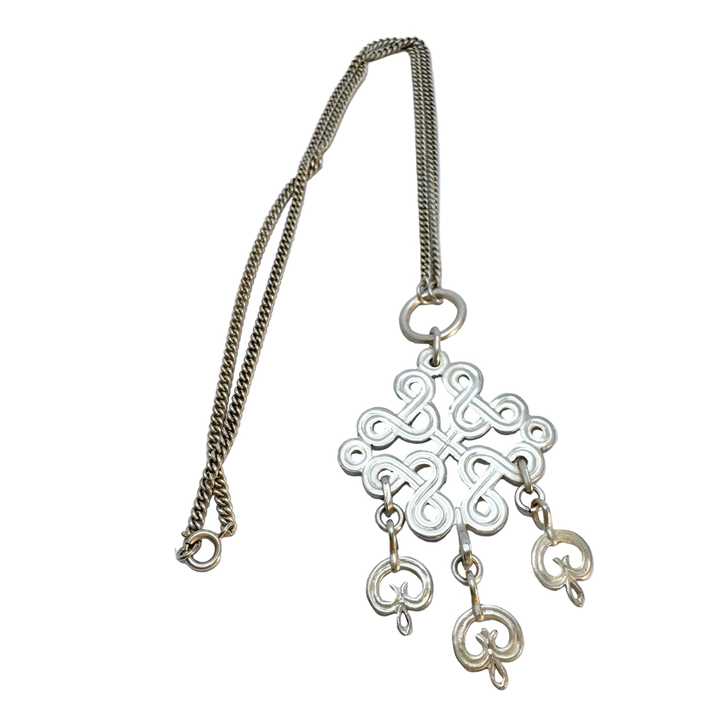 JF Henriksson for Kalevala Koru, Finland 1941. Rare WW2-era Silver Pendant Necklace.